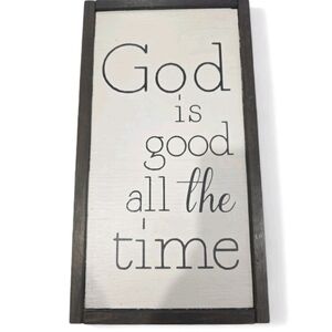 God Is Good All The Time Wall Decor Hand Made Scripture Quality Black White Art